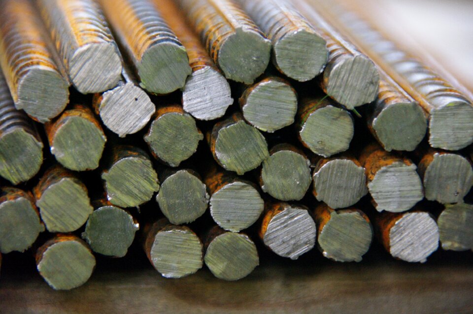 Iron rods steel rusty