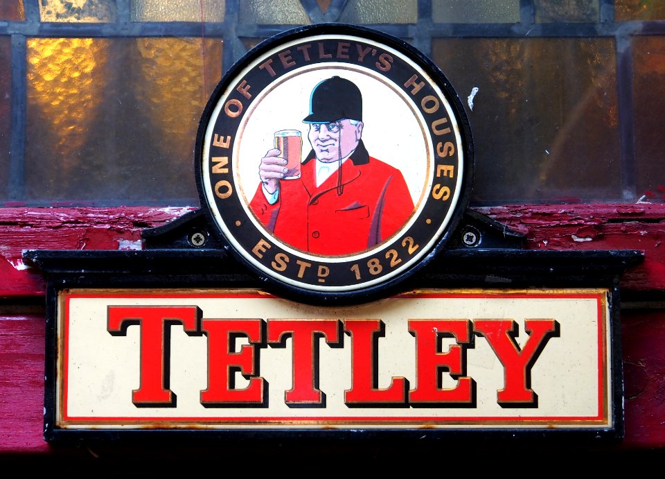 Tetley enamel beer advertising sign