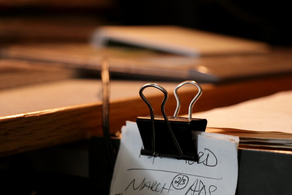 Desk clip workplace brown desk