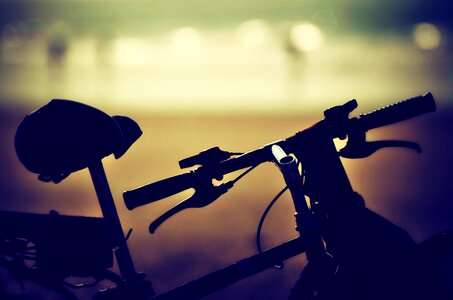 Vintage setting sun silhouette