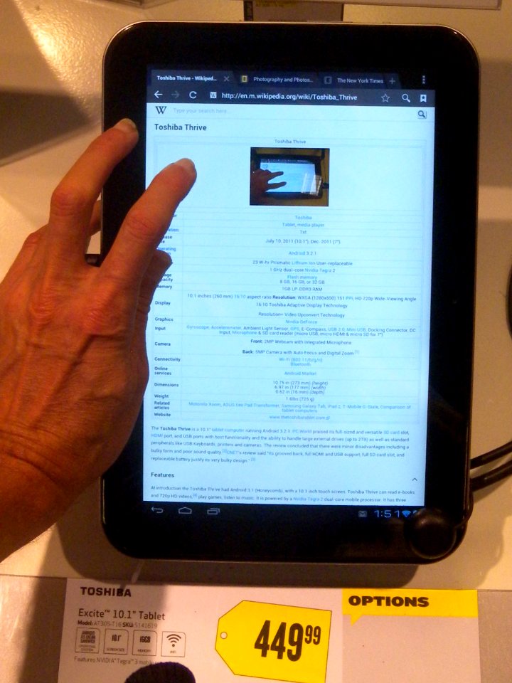 Toshiba Excite 10.1 tablet B&H jeh