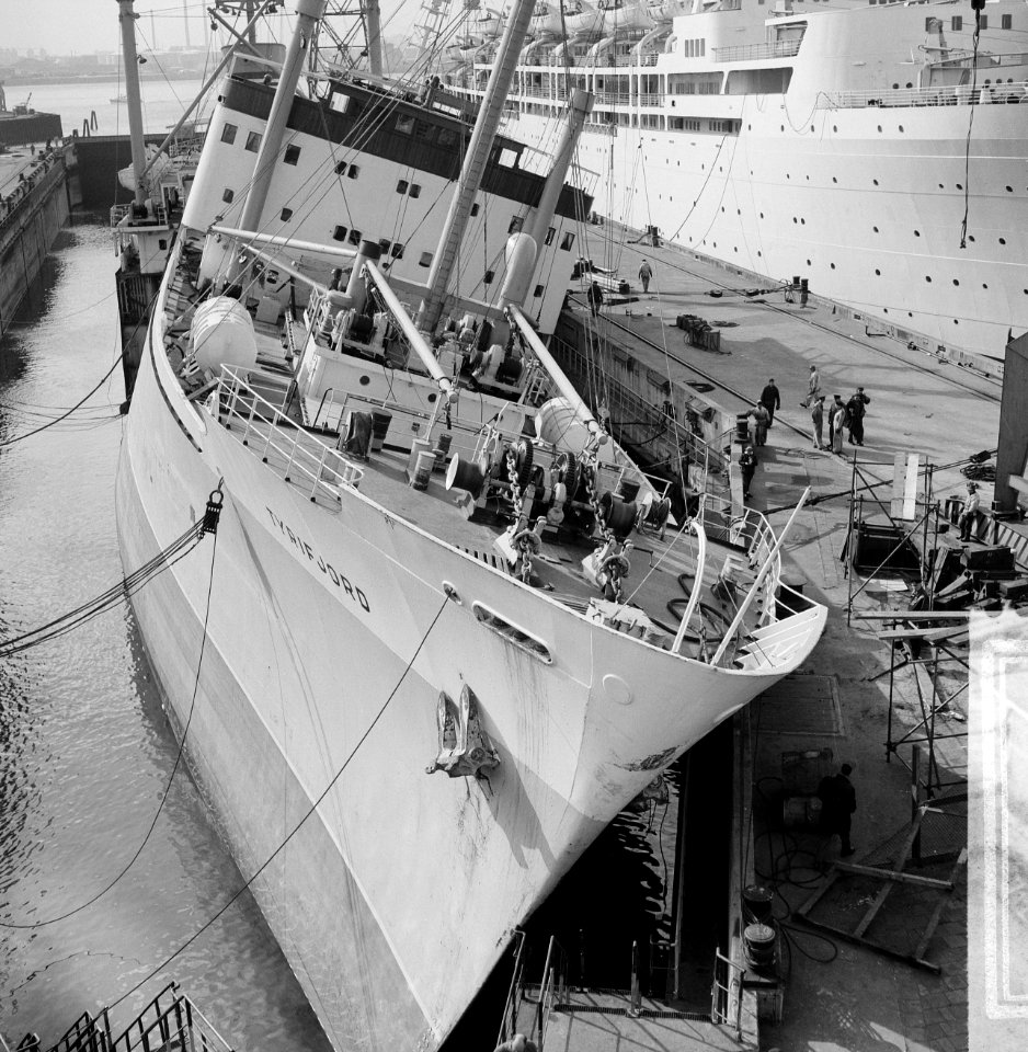 Tyrifjord gekapseisd bij Wilton Fijenoord in Rotterdam, overzicht van het incide, Bestanddeelnr 916-1446