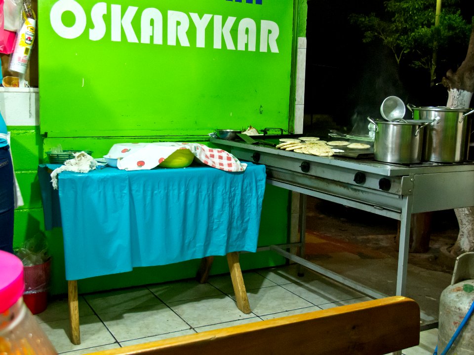 Typical Pupuseria setup in El Salvador