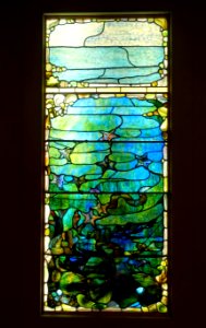 Two windows from the suite Four Seasons Under the Sea, 1 of 2, Starfish (Spring), Louis Comfort Tiffany designer, Tiffany Glass and Decorating Co., c. 1885-1895, glass, lead - Dallas Museum of Art - DSC05177