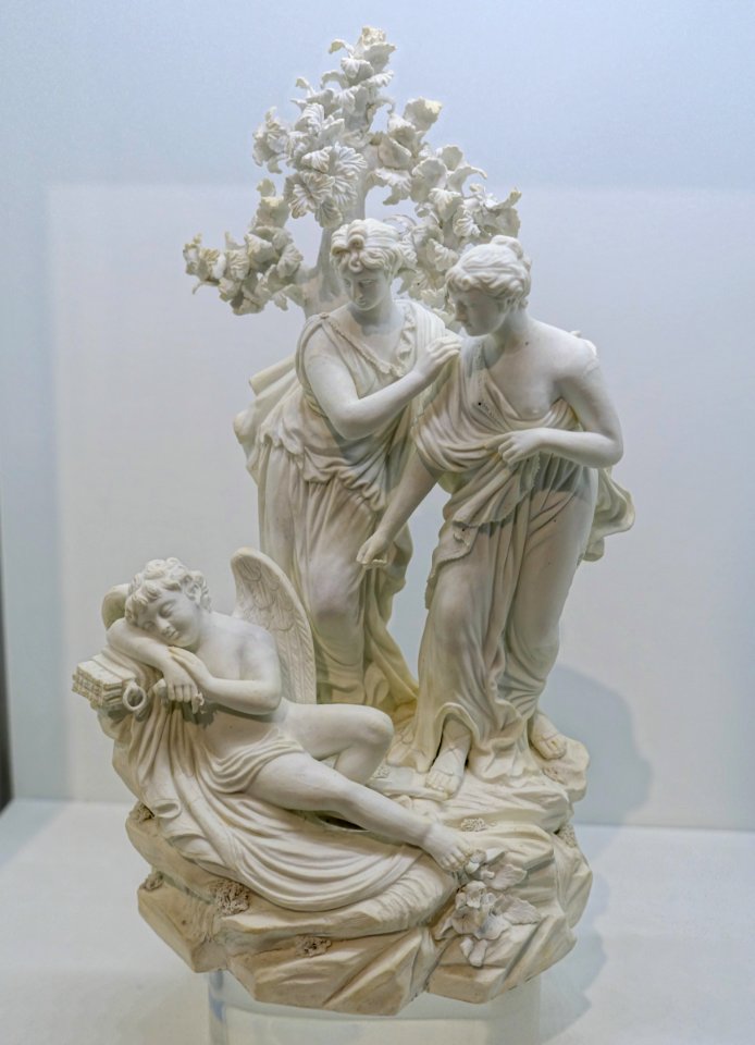 Two Virgins Awakening Cupid, probably after a model by Pierre Stephan, Derby Factory, England, c. 1785, soft-paste porcelain - Montreal Museum of Fine Arts - Montreal, Canada - DSC09184