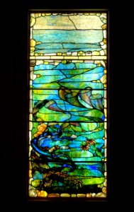 Two windows from the suite Four Seasons Under the Sea, 2 of 2, Starfish (Summer), Louis Comfort Tiffany designer, Tiffany Glass and Decorating Co., c. 1885-1895, glass, lead - Dallas Museum of Art - DSC05179