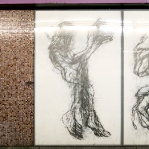 U2 Museumsquartier Kunst Bahnsteig 2 Zeichnung 07 Der Hirte