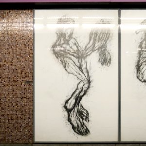 U2 Museumsquartier Kunst Bahnsteig 1 Zeichnung 04 Der Gabenbringende