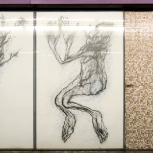U2 Museumsquartier Kunst Bahnsteig 1 Zeichnung 08 Die Bewusstwerdung