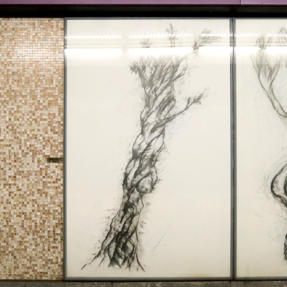 U2 Museumsquartier Kunst Bahnsteig 1 Zeichnung 07 Der Lebensbaum