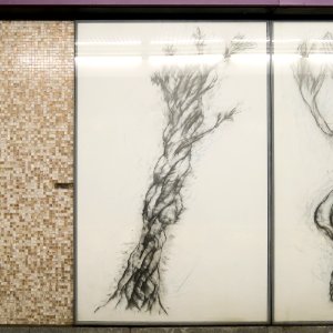 U2 Museumsquartier Kunst Bahnsteig 1 Zeichnung 07 Der Lebensbaum