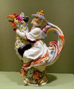 Two oil or vinegar cruets by Johann Joachim Kandler, 1 of 2, Meissen, Germany, c. 1737, porcelain, 1982.60.329ab - Metropolitan Museum of Art - New York City - DSC07717