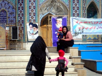 Two mothers and two child - Fadl Ibn Shazan Mosque - March 24,2014 - Nishapur 01
