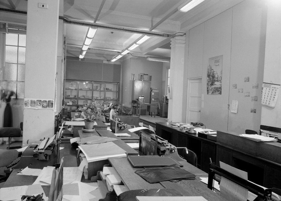 Typekamer in het hoofdkantoor van de Nederlandse Heidemaatschappij, Bestanddeelnr 162-0825