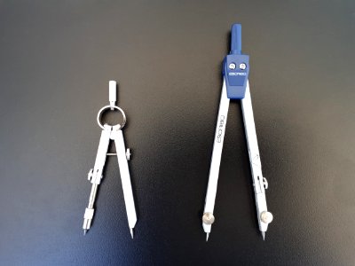 Two school compasses - 9 and 12 cm - C