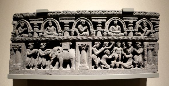 Two Scenes from the Buddha's Life, Gandhara, 2nd century AD, schist - Ethnological Museum, Berlin - DSC01630