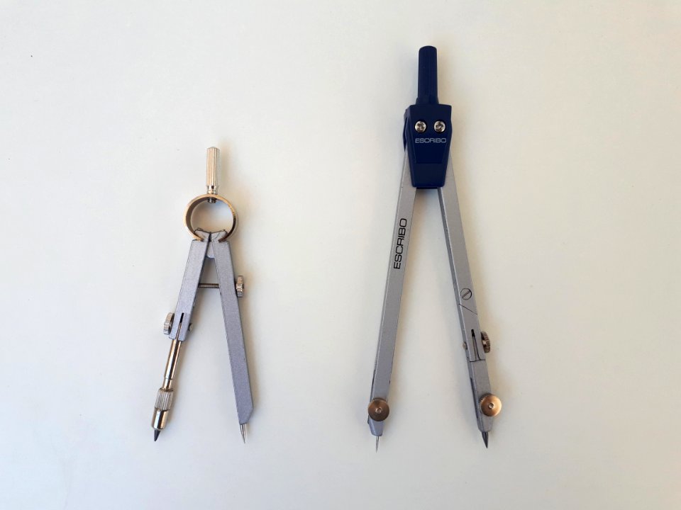 Two school compasses - 9 and 12 cm - A