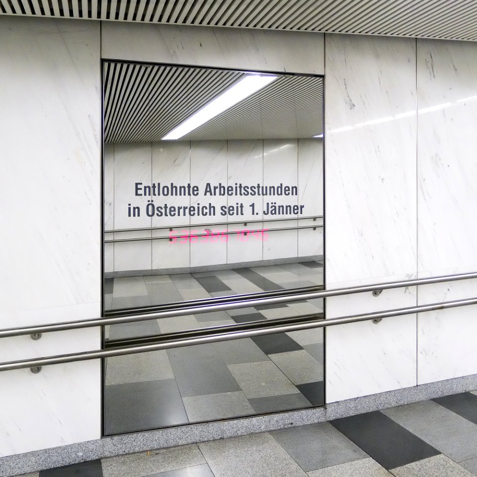 U1 Karlsplatz Kunst Factoid 12 Arbeitsstunden