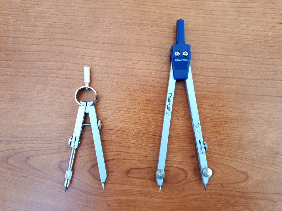 Two school compasses - 9 and 12 cm - B