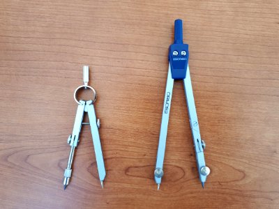 Two school compasses - 9 and 12 cm - B