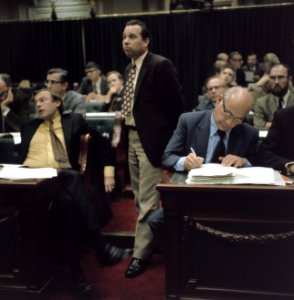 Tweede Kamer, met op de voorgrond Van Mierlo D'66, Bestanddeelnr 254-8971
