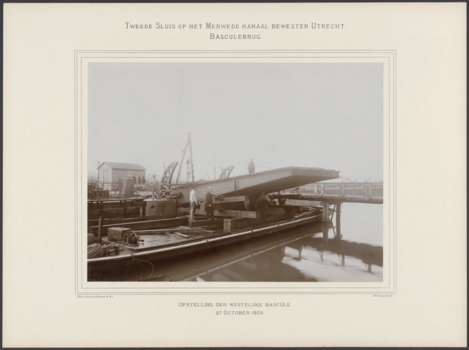 Tweede sluis op het Merwedekanaal bewesten Utrecht. Basculebrug. Opstelling der , Bestanddeelnr 365