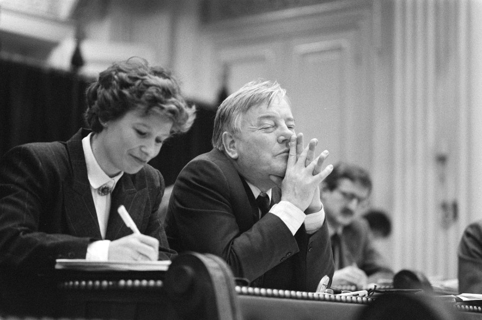 Tweede Kamer , UCV commissie WVC over begroting 1989 NOS-voorzitter Van der Rei, Bestanddeelnr 934-3654