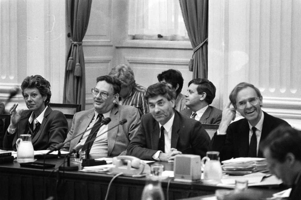Tweede Kamer , algemene beschouwingen v.l.n.r. minister Van Aardenne , premier , Bestanddeelnr 933-4552