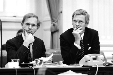 Tweede Kamer , algemene beschouwingen minister Ruding (l) en minister Van den B, Bestanddeelnr 933-1114
