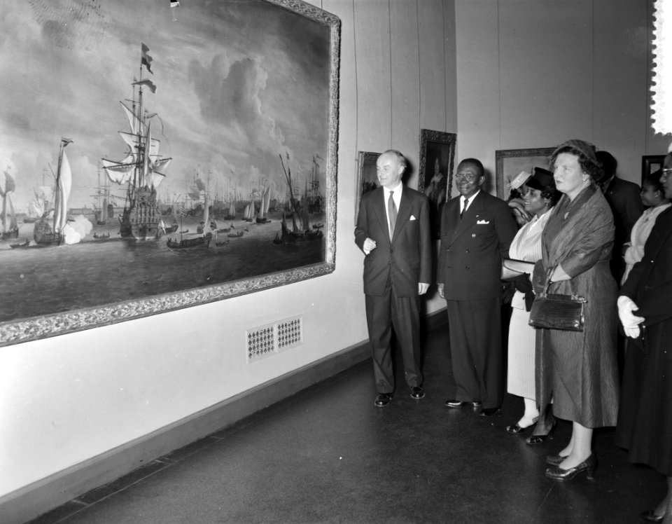 Tweede dag bezoek president Tubman van Liberia. Bezoek Rijksmuseum, Bestanddeelnr 908-0713