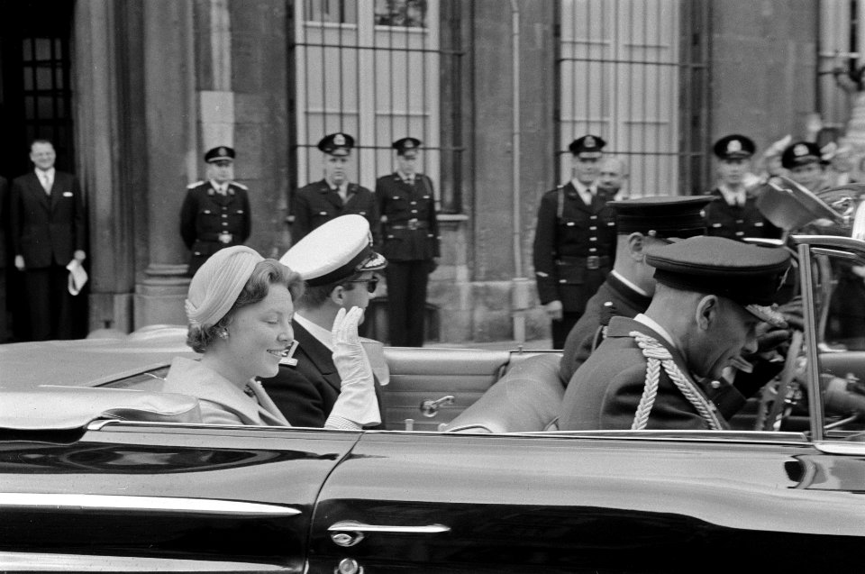 Tweede dag van het Koninklijk bezoek aan Belgie, aankomst en bezoek aan Plantijn, Bestanddeelnr 911-3008