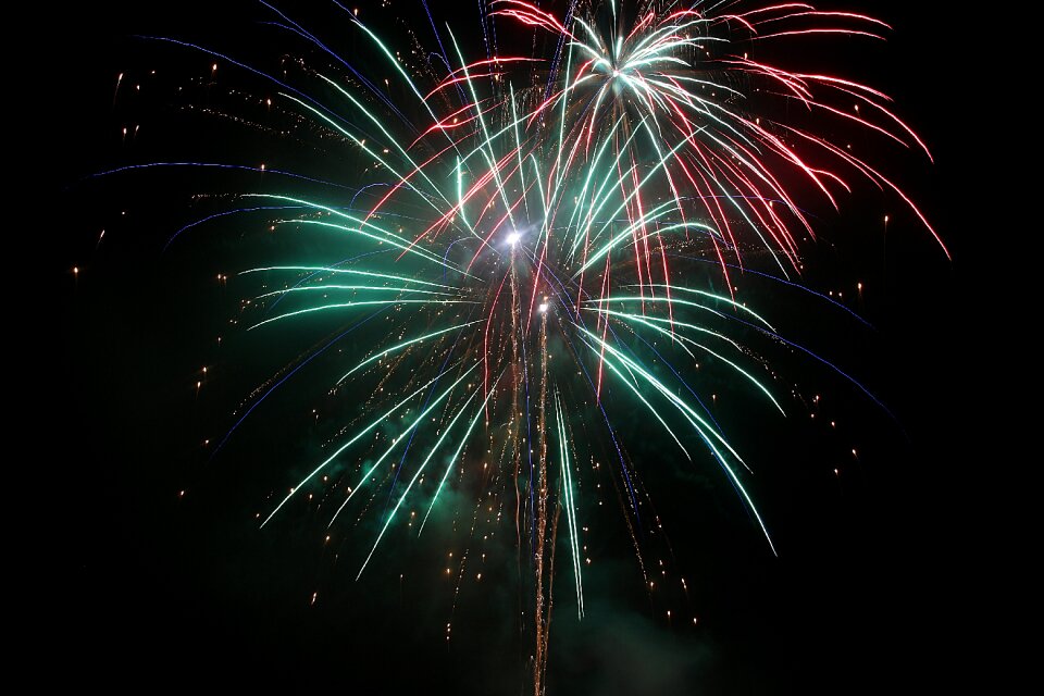 Event shower of sparks explosion