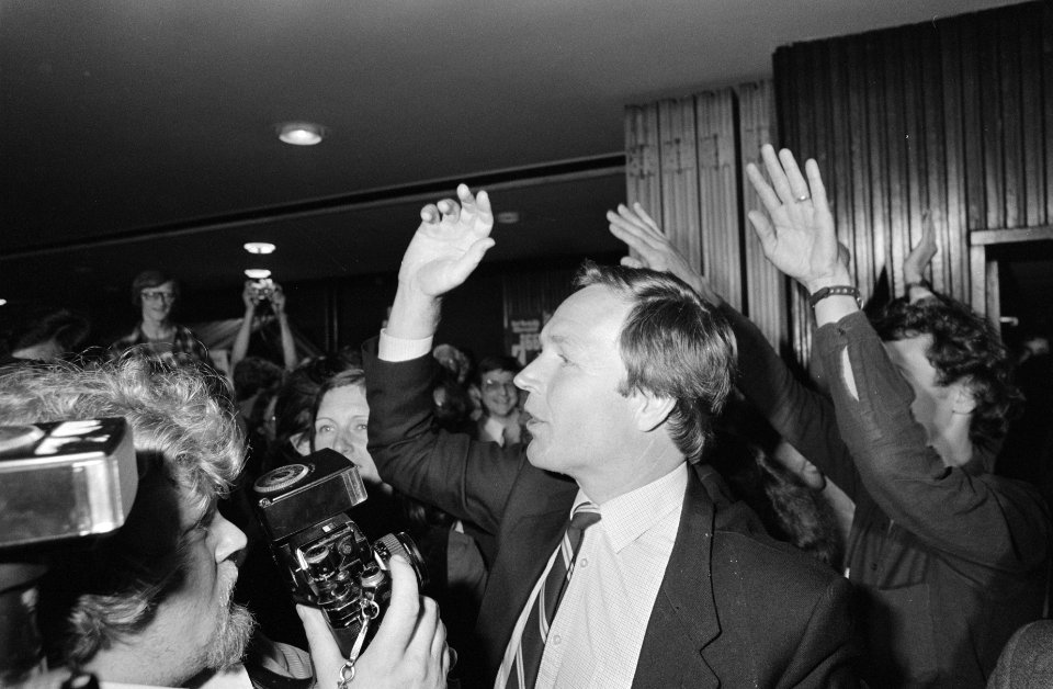 Tweede Kamer verkiezingen 1981 verkiezingsbijeenkomst van D66 in Hotel Krasnapo, Bestanddeelnr 934-7210