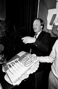 Tweede Kamer verkiezingen 1981 verkiezingsbijeenkomst van D66 in Hotel Krasnapo, Bestanddeelnr 931-5105