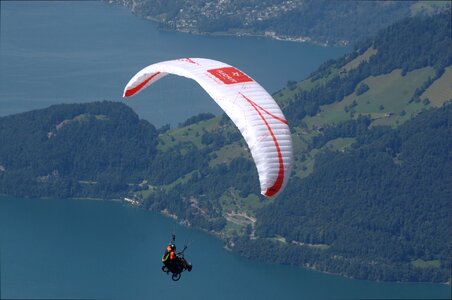 Lake landscape flying