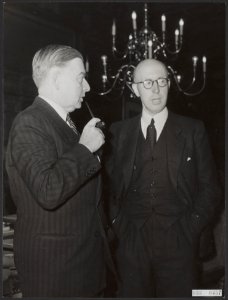 Tweede wereldoorlog, ministers, Booy J.M.d., Lieftinck, P., Bestanddeelnr 093-0457 photo