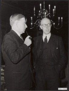 Tweede wereldoorlog, ministers, Booy J.M.d., Lieftinck, P., Bestanddeelnr 093-0457