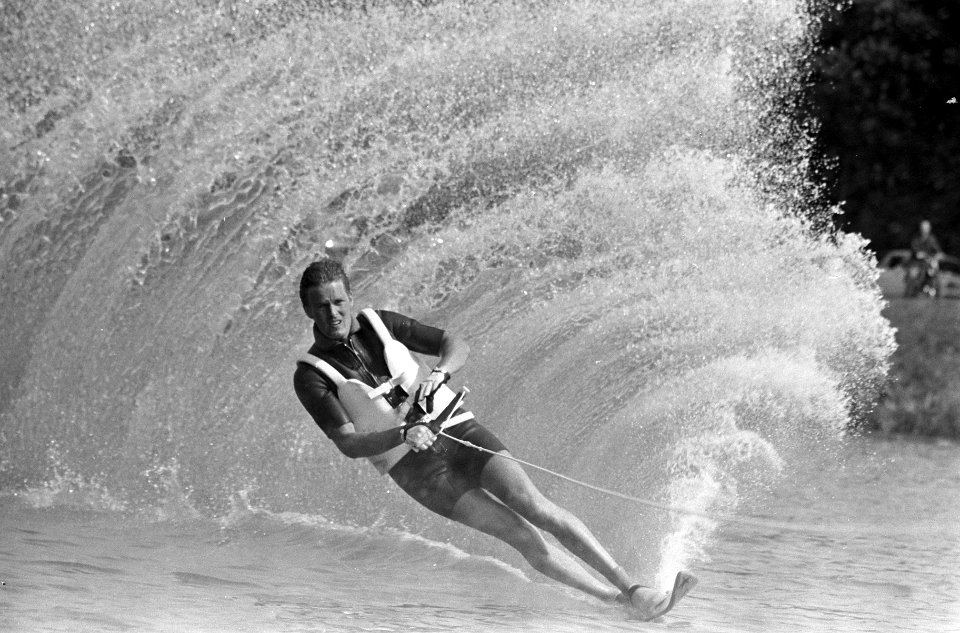 Training Europese kampioenschappen Waterski. De Oostenrijker Bernd Raucherwald i, Bestanddeelnr 920-5814