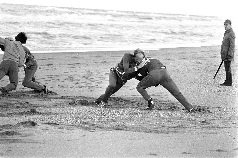 Training Ajax in Wassenaar Ruud Geels (l) en Meyer tijdens training, Ruud Krol , Bestanddeelnr 929-4170