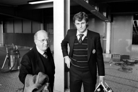 Trainer Kees Rijvers (l) met Peter Houtman, Bestanddeelnr 932-7726