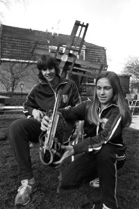 Training voor WK sprint in Alkmaar Beth Heiden en Eric Heiden proberen Friese d, Bestanddeelnr 929-0449