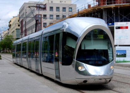 Tram at Lyon, car 56 line T1 at its starting point p2