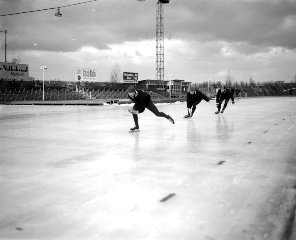 Trainingssprint voor Nederland-Zweden-Noorwegen. Van der Grift , Meuwese en van , Bestanddeelnr 913-5551