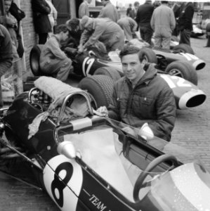 Training Zandvoort Grand Prix , Jim Clark bij zijn Lotus, Bestanddeelnr 917-9728