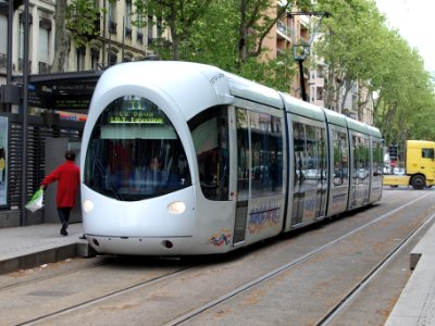 Tram at Lyon, car 7 line T1 towards La Doua p1