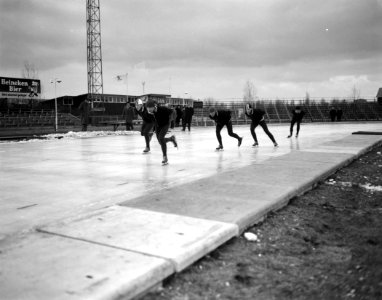 Trainingssprint voor Nederland-Zweden-Noorwegen. Van der Grift , Meuwese en van , Bestanddeelnr 913-5552