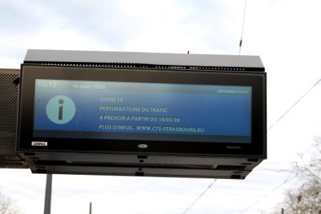Tram information board Kehl 2020-03-16 01