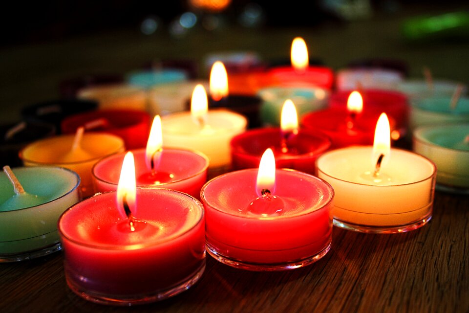 Christmas fire shining
