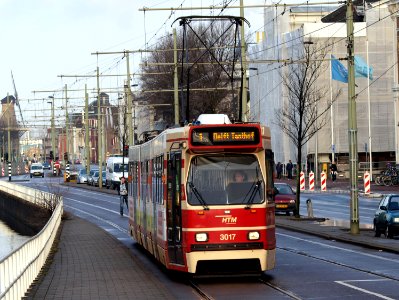 Tram line 1 of the HTM towards Delft Tanthof, car 3013 at Delft, The Netherlands pic2 photo