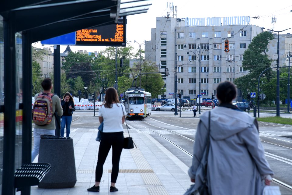 Tram in Lodz rodziny poznanskich street may 2019